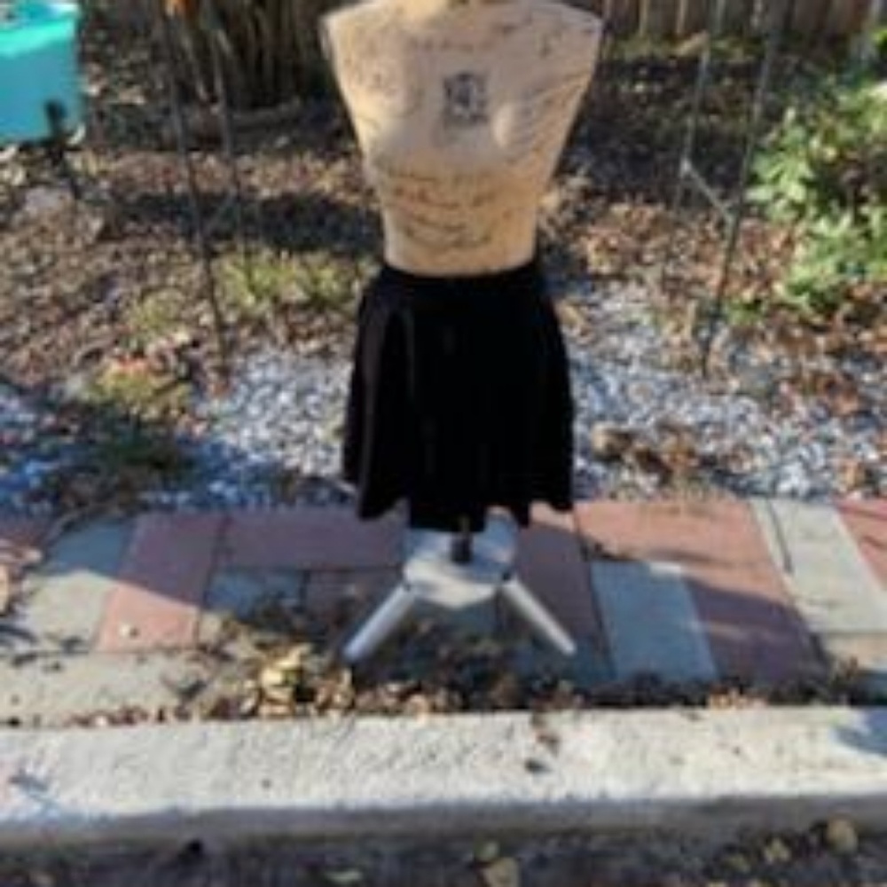 Black velvet miniskirt